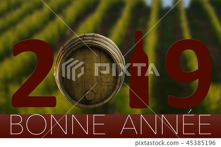 New Year Celebration with wine 2019 New Year Celebration with wine 2019 45385196