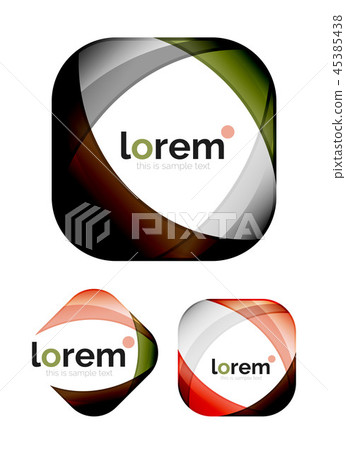 Set of geometric convergence vector icons Set of geometric convergence vector icons 45385438