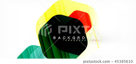Glossy color hexagons modern composition background, shiny glass design Glossy color hexagons modern composition background, shiny glass design 45385610