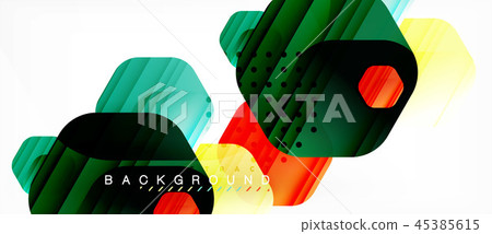 Glossy color hexagons modern composition background, shiny glass design Glossy color hexagons modern composition background, shiny glass design 45385615