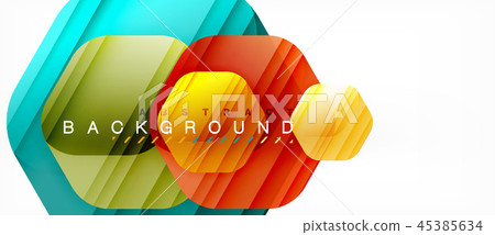 Glossy color hexagons modern composition background, shiny glass design Glossy color hexagons modern composition background, shiny glass design 45385634