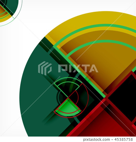 Creative circles geometric abstract background with 3d effect Creative circles geometric abstract background with 3d effect 45385758