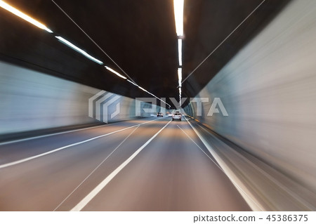 Driving in a tunnel Driving in a tunnel 45386375
