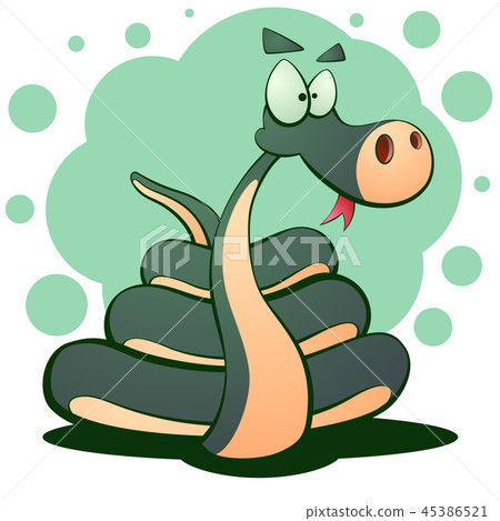 Cute snake cartoon funny illustration. - Stock Illustration [45386521] -  PIXTA