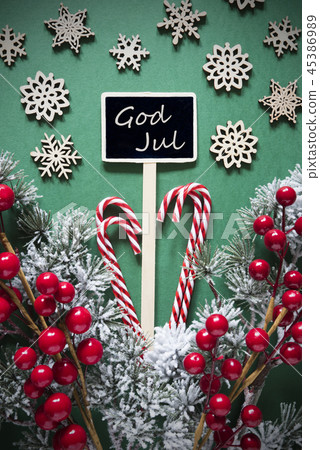 Sign,Lights, God Jul Means Merry Christmas 45386989