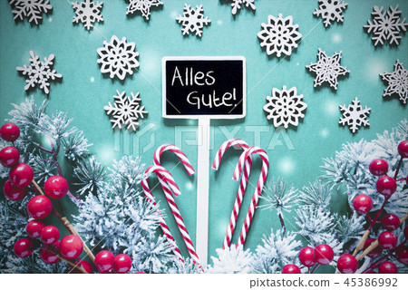 Sign Lights Alles Gute Means Best Wishes Stock Photo 45386992 Pixta