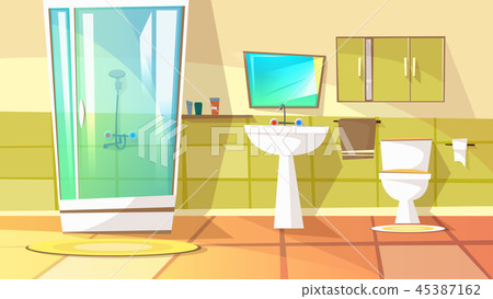 Bathroom with stall shower illustration 45387162