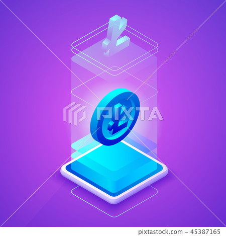 Litecoin cryptocurrency blockchain illustration 45387165