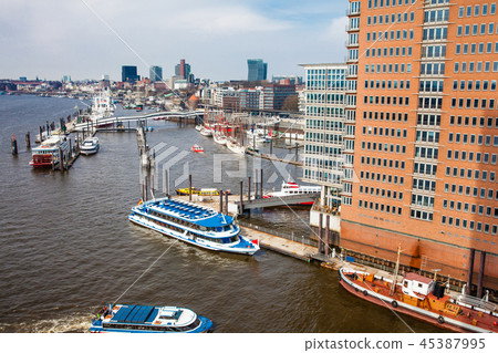 View of a Hamburg harbour 45387995
