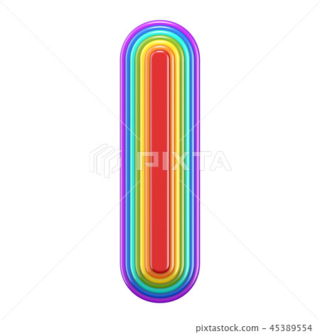 Concentric rainbow font letter I 3D Concentric rainbow font letter I 3D 45389554