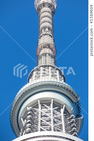 Clear Blue Sky and Tokyo Sky Tree 45389604