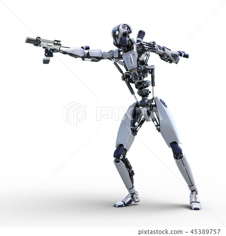 人形機器人perming3DCG插圖素材 45389757