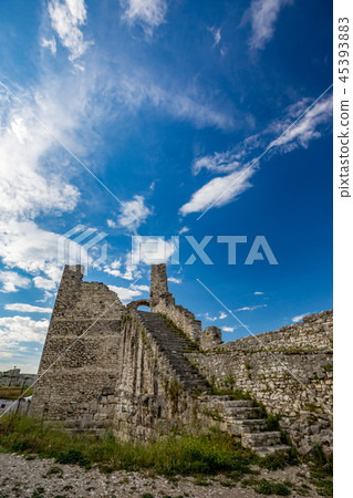 Ruins of Citadel of Berat, Albania, spring day Ruins of Citadel of Berat, Albania, spring day 45393883