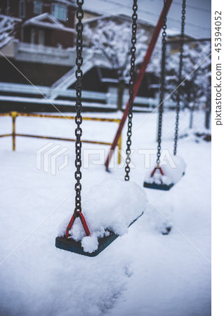 Snowy park, swing Snowy park, swing 45394052