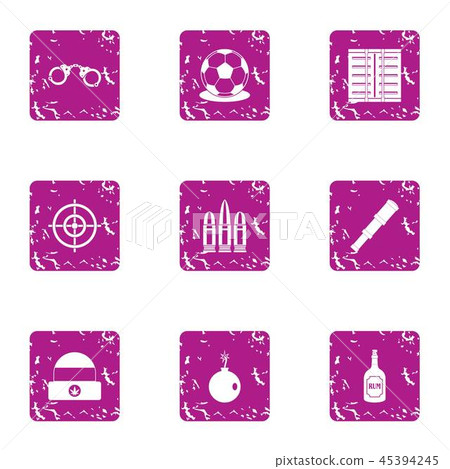 Seizure icons set, grunge style 45394245