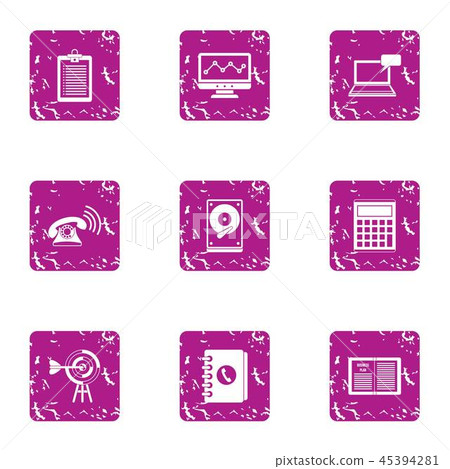 Evidence icons set, grunge style 45394281