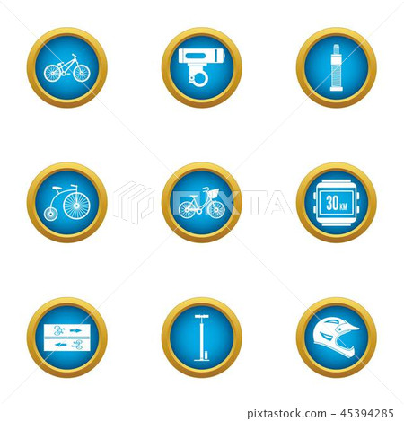 Bicycle path icons set, flat style 45394285