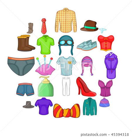 Shorts icons set, cartoon style Shorts icons set, cartoon style 45394318