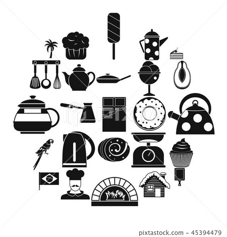 Tavern icons set, simple style 45394479