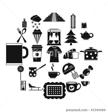 Saloon icons set, simple style 45394489