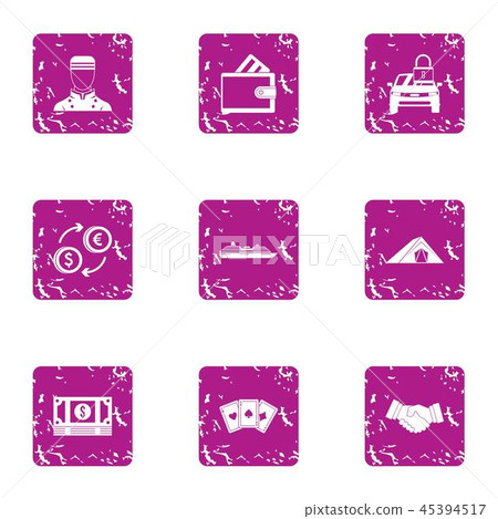 Tip icons set, grunge style Tip icons set, grunge style 45394517