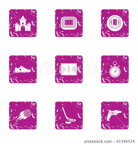 Patch icons set, grunge style 45394524
