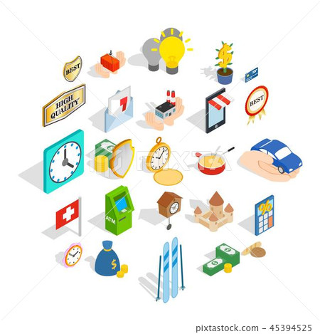 Specie icons set, isometric style 45394525
