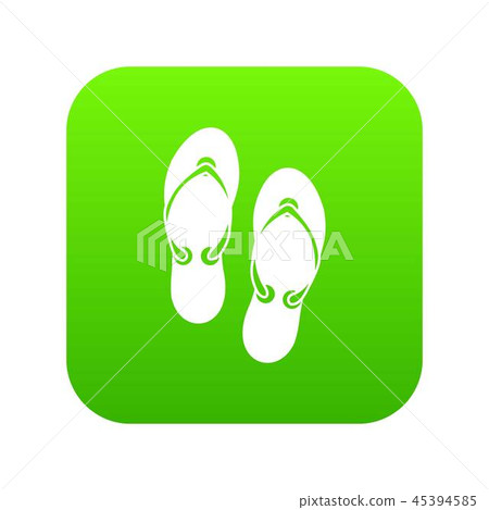 Flip flop sandals icon digital green - Stock Illustration [45394585 ...
