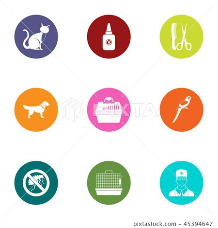 Animal organism icons set, flat style 45394647