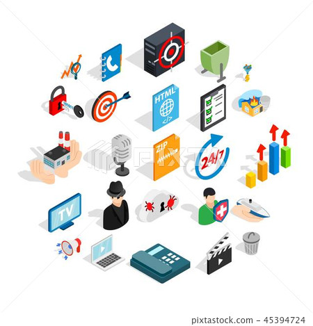 TV icons set, isometric style TV icons set, isometric style 45394724