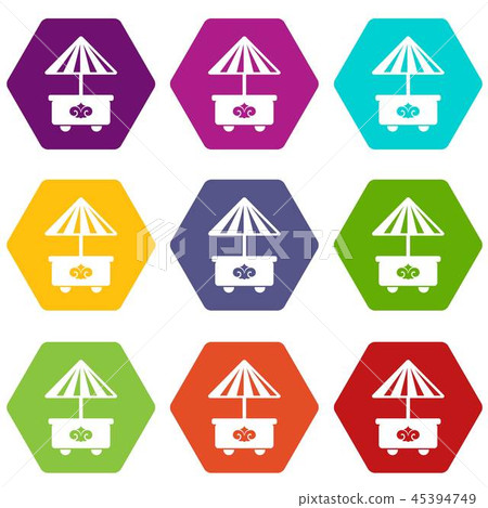 Mobile stall icons set 9 vector 45394749