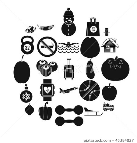 Practice icons set, simple style Practice icons set, simple style 45394827