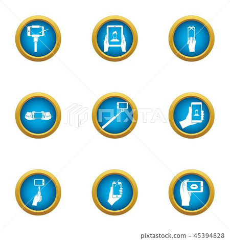 Footage icons set, flat style 45394828