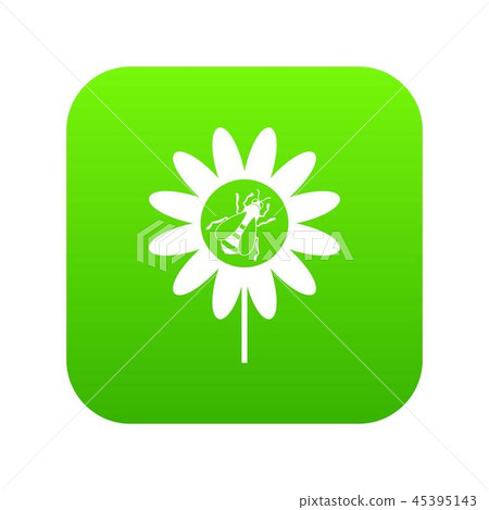 Bee on flower icon digital green 45395143