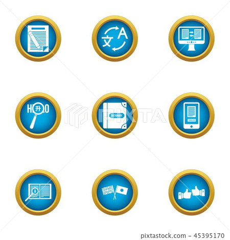 Idiom icons set, flat style Idiom icons set, flat style 45395170