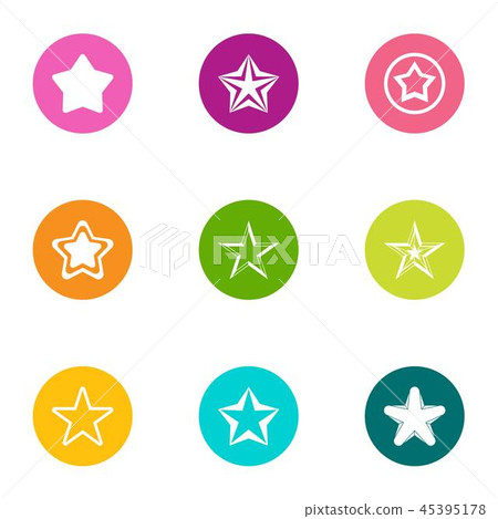 Toy star icons set, flat style - Stock Illustration [45395178] - PIXTA