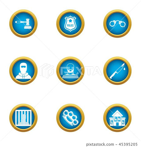 Heist icons set, flat style 45395205