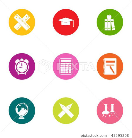Valuable knowledge icons set, flat style Valuable knowledge icons set, flat style 45395208