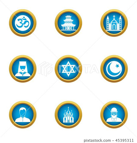 Assumption icons set, flat style 45395311