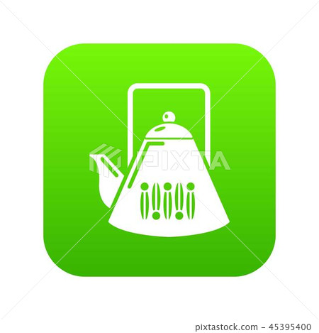 Kettle icon green vector 45395400