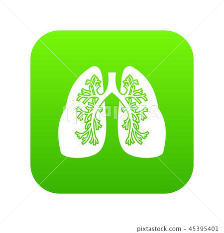 Lungs icon digital green 45395401