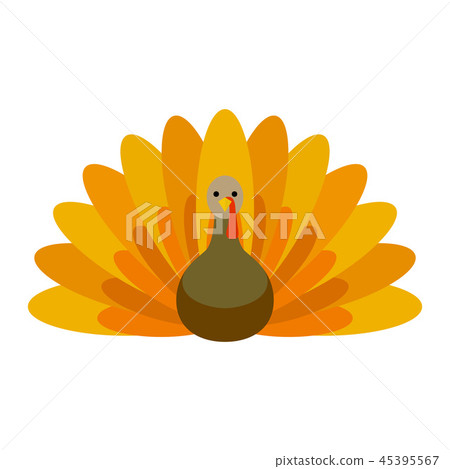 Farm turkey icon, flat style Farm turkey icon, flat style 45395567