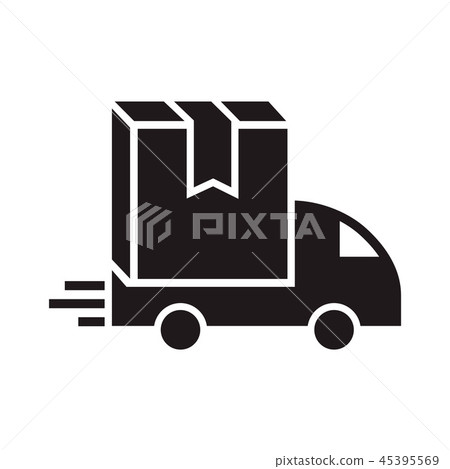 Truck box delivery icon, simple style Truck box delivery icon, simple style 45395569