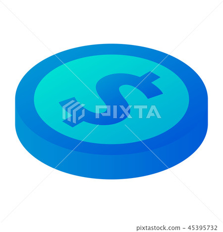 Coin icon, isometric style 45395732