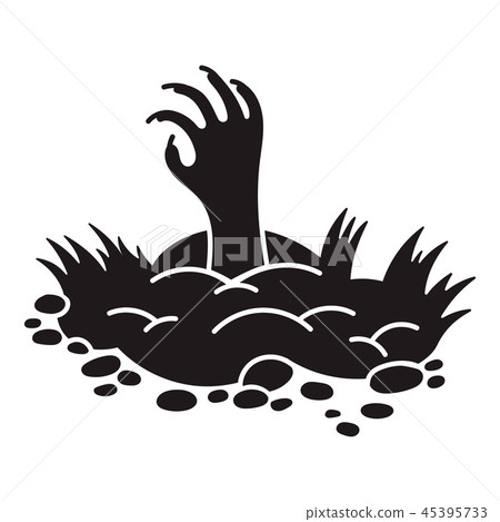 Zombie ground hand icon, simple style Zombie ground hand icon, simple style 45395733
