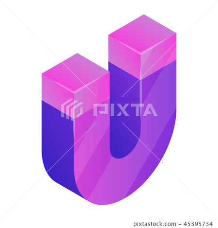 Purple magnet icon, isometric style 45395734