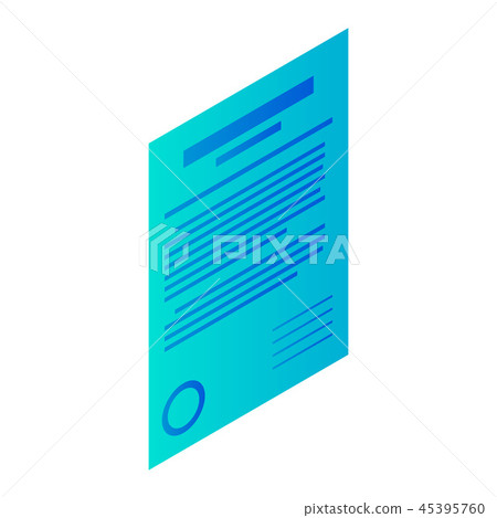 Customer paper icon, isometric style 45395760