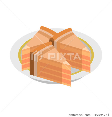 Piece of cake icon, isometric style Piece of cake icon, isometric style 45395761