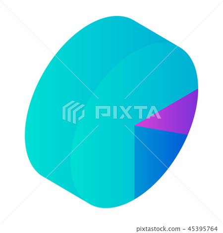 Round graph icon, isometric style Round graph icon, isometric style 45395764