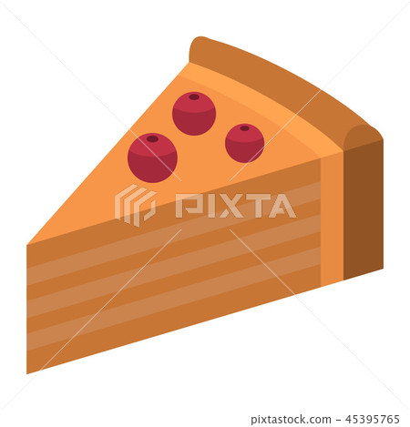 Fruit piece of cake icon, isometric style Fruit piece of cake icon, isometric style 45395765